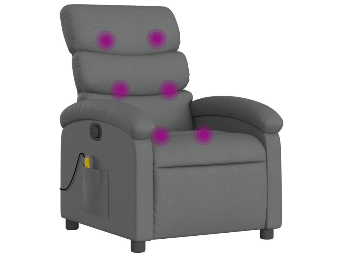Massage Recliner Chair, Massage Recliner Chairs Vidaxl Cinzeto Tecido