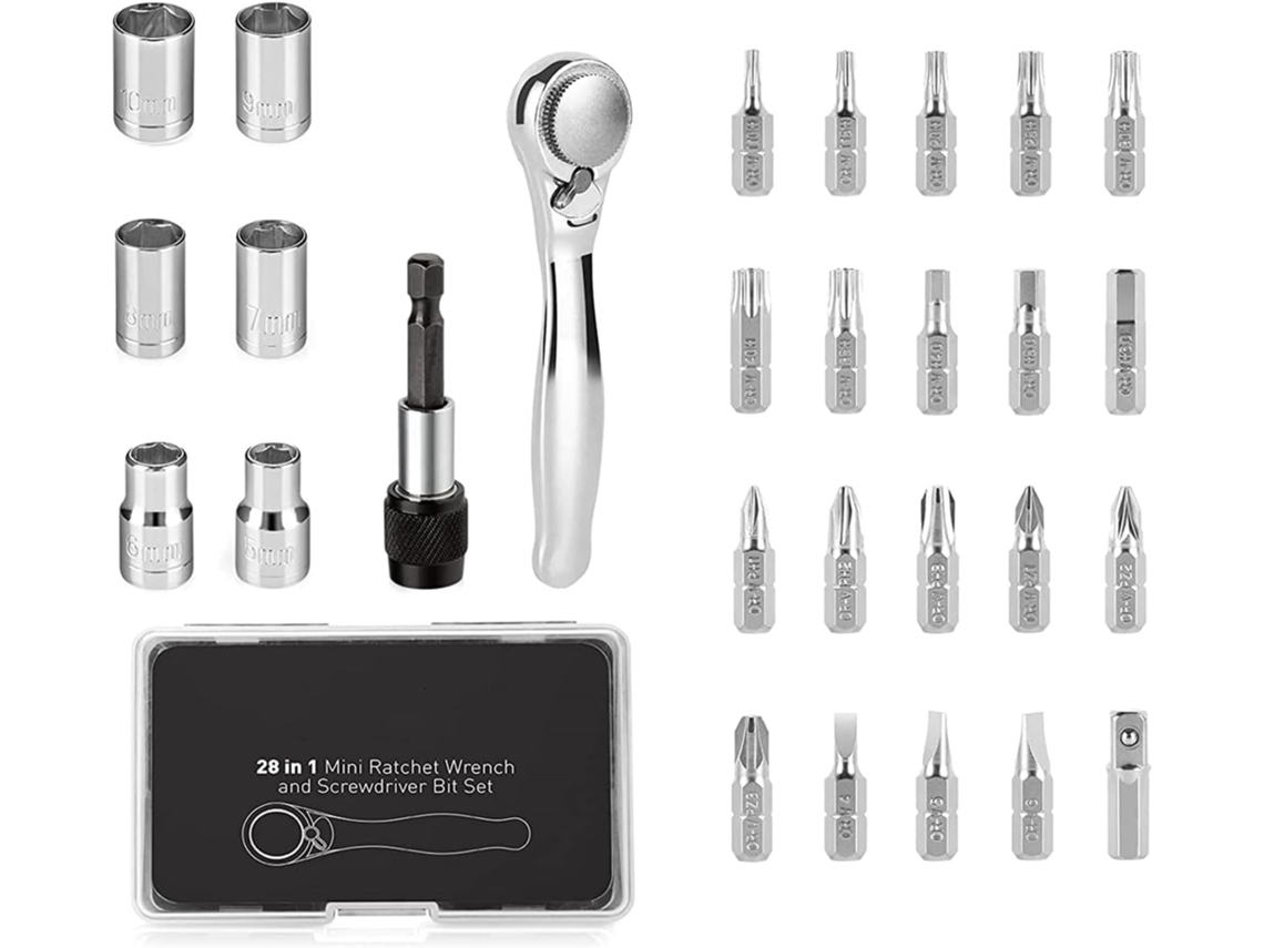 Conjunto De Chaves Fenda Ergonômicas 28 Em 1 Com Bits Catraca