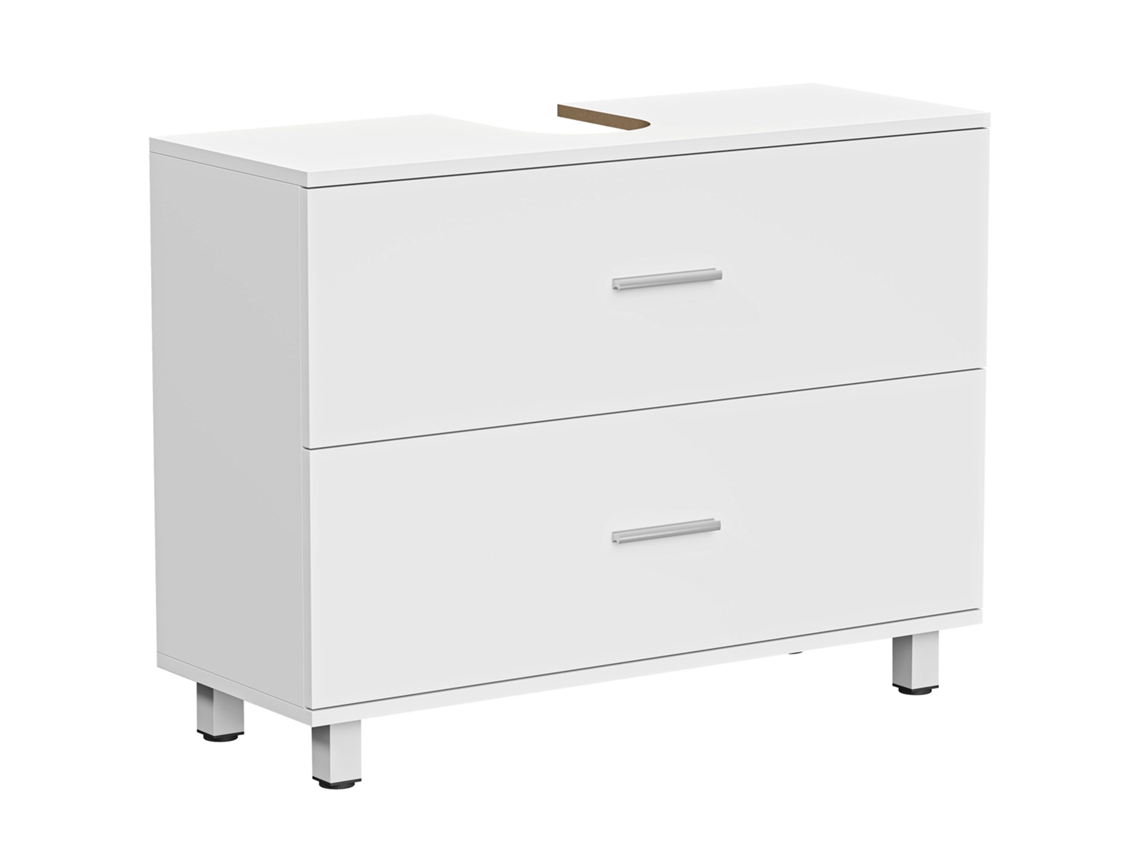 Móvel para Lavatório Pousar Melamina de Madeira e Mdf Cor Branco 80x30x60 cm Homcom