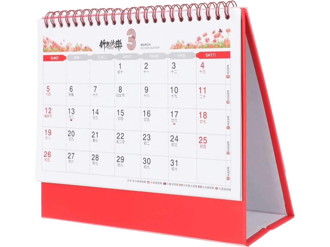 Calendário De Mesa Feito Ferro Resistente E Papel. Prático Para