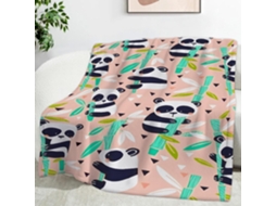 Manta de Bambu com Estampa Panda 100x130 Cm Multifuncional Macia e Aconchegante em Flanela Ideal para Cama Esc