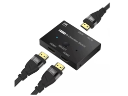 Divisor Hdmi Interruptor Bidirecional, 8k Ultra Hd, 48 Gbps, Ps5 E Monitores De Projetor Preta Bestvite (atualizado)