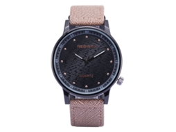 Reloj Analógico De Cuarzo Rebirth Con Correa Ajustable De Pu (caqui+negro)