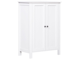 Armário De Banheiro-2 Portas E 2 Prateleiras Internas Ajustáveis, Unidade Armazenamento Auxiliar Para Sala Estar/cozinha, 60x30x80cm, Branco