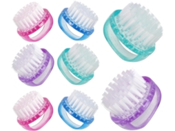 Conjunto de 8 esponjas de aço sólidas para limpeza de unhas e dedos.