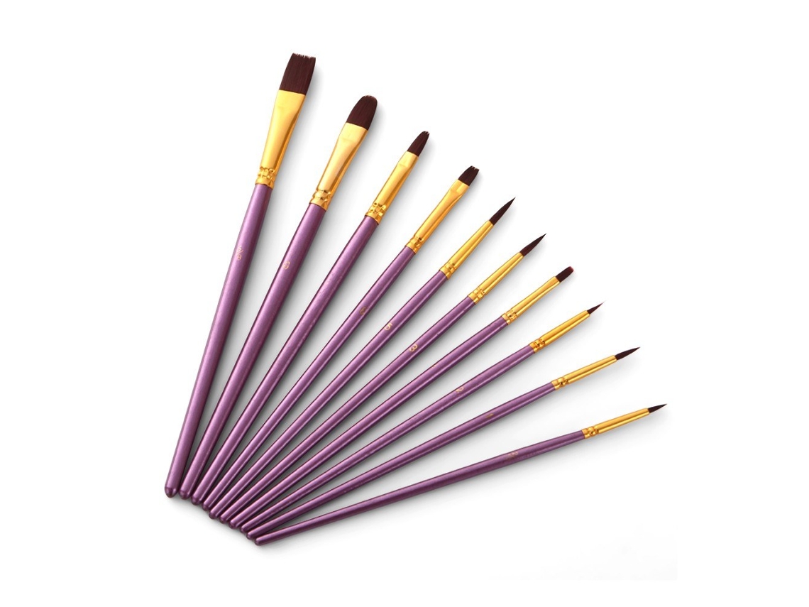 Conjunto de Pincéis de Cabelo de Nylon 50 Pcs Roxo