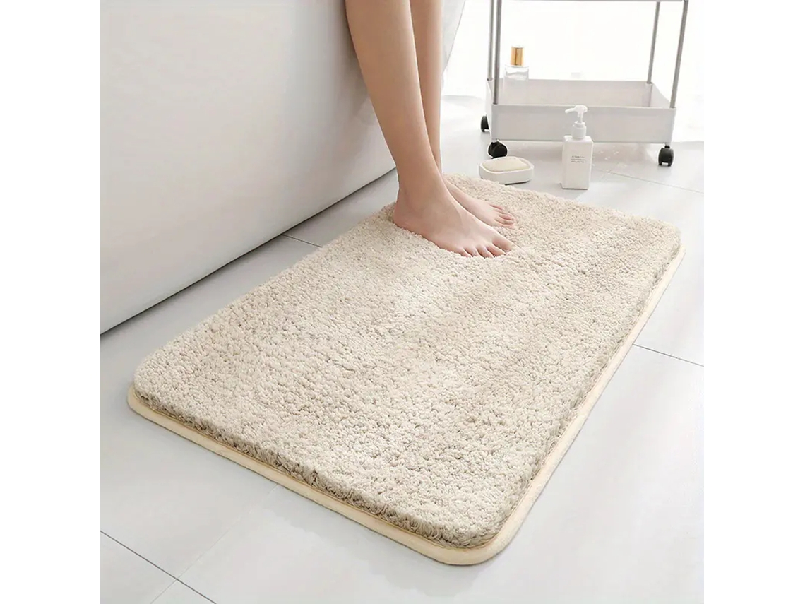 Tapete de Banheiro Superabsorvente e Antiderrapante, Decoração para Casa, Carpete de Pelo Longo. MDUG (damasco)