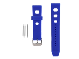 Pulseira de silicone para relógio com fivela, 20 mm, à prova d'água e resistente ao suor, azul.