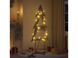 Vidaxl Árvore De Natal Castanho 181 Cm Madeira De Teca Maciça