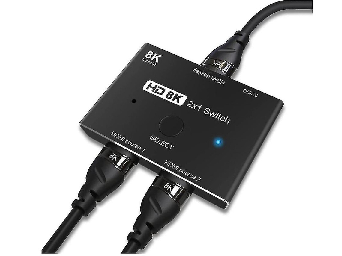 Chave Direcional Hdmi 2.1 Ultra Hd 8k De Alta Velocidade 48 Gbps 2 Em 1divisor Conversor Compatível Com Monitores De Projetor Xbox Ps5 Yizhood (preto)