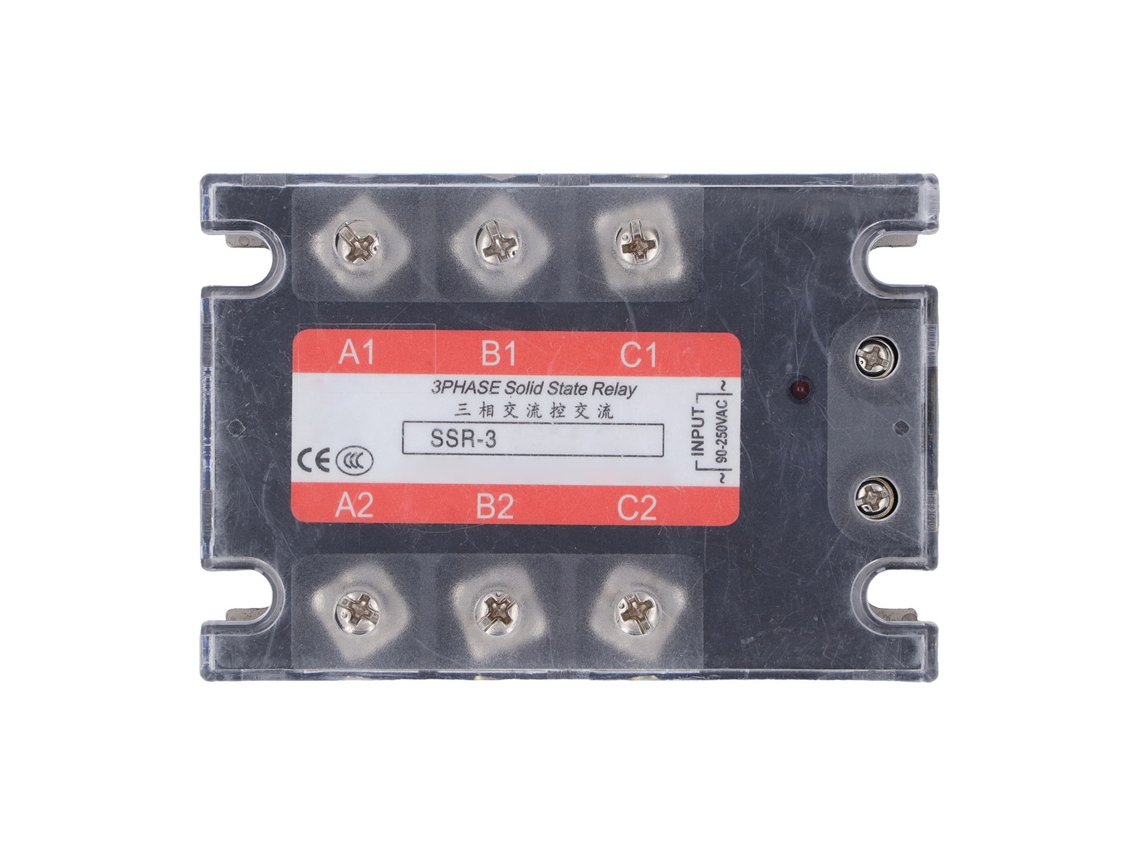 Yuru relé de Estado Sólido Trifásico 10a com Indicador Led 480v Ca Flame Retardante para Máquinas Cnc