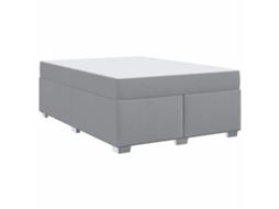 Conjunto 1 Estrutura Da Cama Vidaxl Cinzento-claro Tecido (140 X 200 Cm)