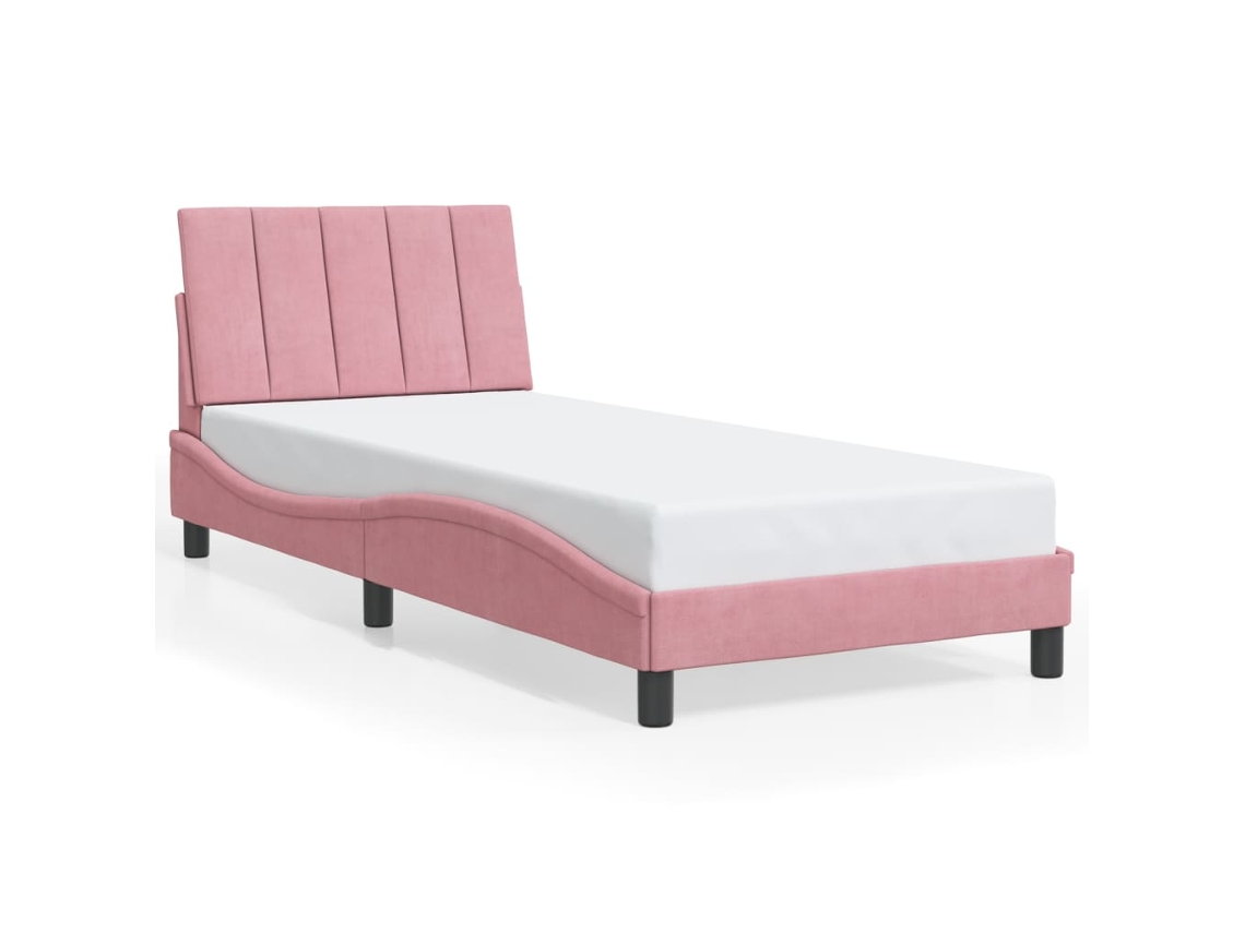 Bed Frame, Bed Frames Vidaxl Cor-de-rosa Madeira Processada (90 X 200 Cm)