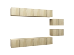 Tv Cabinet Set, Tv Cabinet Sets Vidaxl Marrom Madeira Processada (n/a)