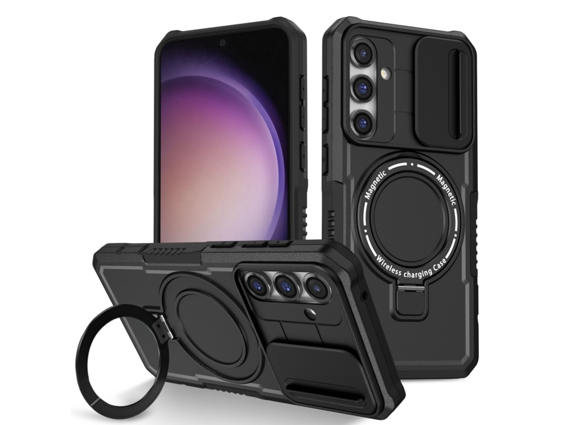 Capa Zruxe Compativel Com Samsung Galaxy S23 Fe 5g (camshield - Magsafe - Tpu - Híbrido - Pc - Preto)