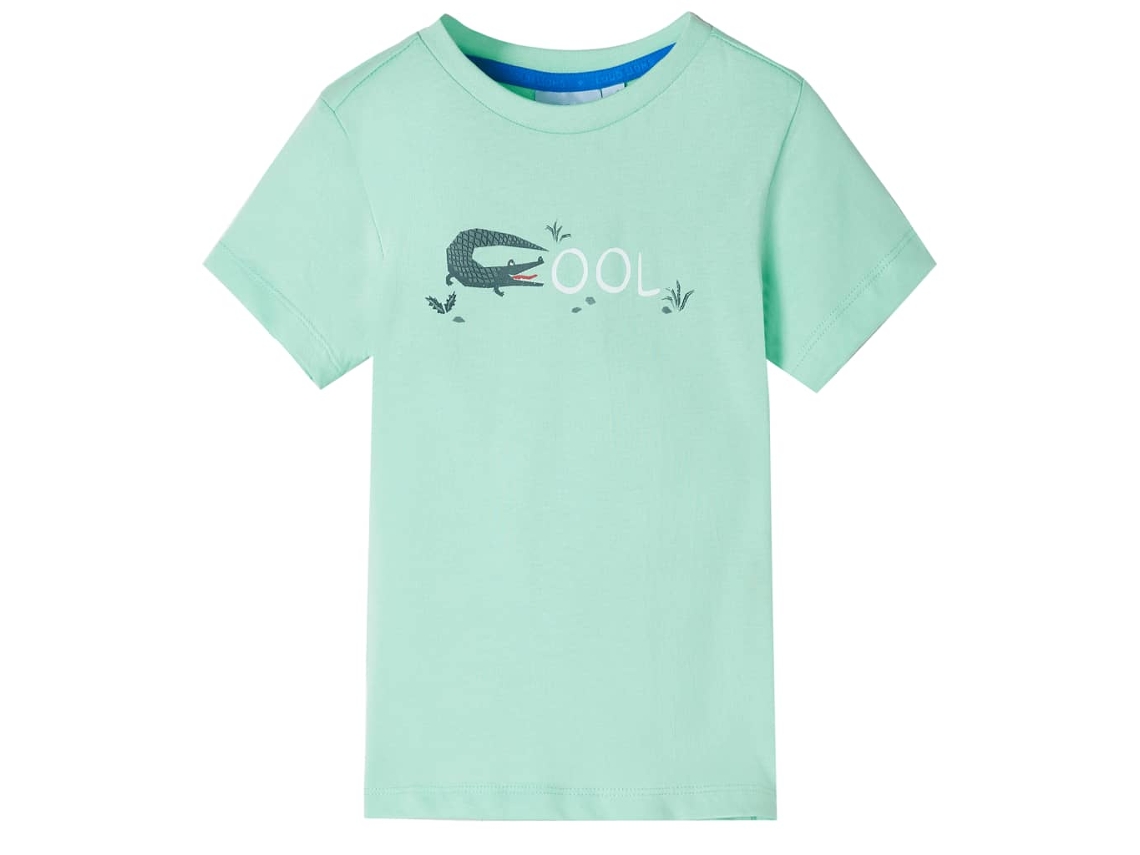 T-shirt Manga Curta Para Criança Verde-claro 116
