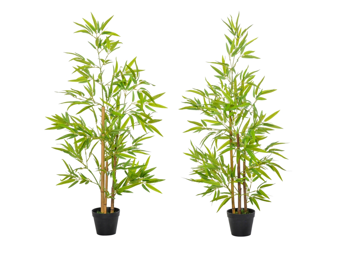 Bambu Artificial Realista 1,20m com Troncos Verdadeiros vaso Preto Incluso BTFORUS