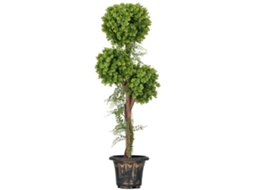 Planta Árvore Artificial Artificial 3 Bolas de Buxo com Vaso de Cimento, Interna e Externa, Altura 115 Cm