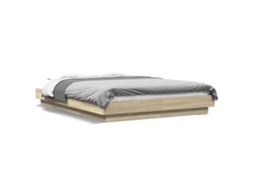 Estrutura Cama com Luzes Led Derivados Madeira Carvalho Sonoma MAISON EXCLUSIVE
