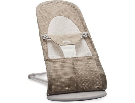 Bouncer Balance Soft BABYBJÖRN Mesh Gray Bege Branco com Moldura Cinza Claro