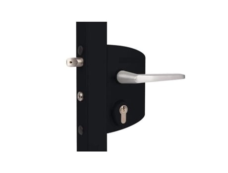 Locinox Noir Lakq U2 Fechadura Tipo Industrial Para Portão Duplo Com Caixa Em Alumínio Termolacado E Mecanismo Generic