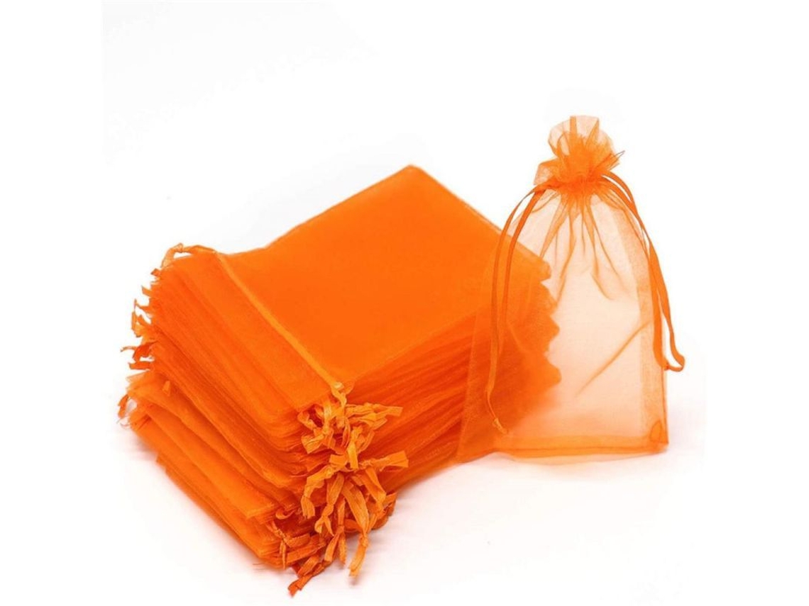 2026 100 Bolsas de Proteção para Frutas e Verduras Anti aves Anti insectos Reutilizáveis Malha Jardim Naranja 10x15cm