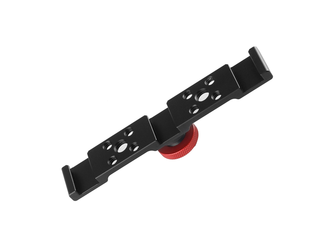 Soporte De Triple Cold Shoe De Aluminio Para Montagem De Microfone E Luz Led Em Câmera Dslr
