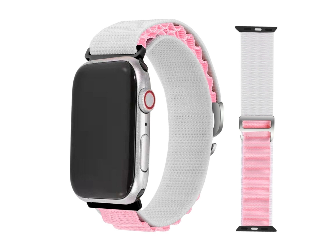 Bracelete Loop Alpine para Apple Watch Series SE 40mm Branco e Rosa