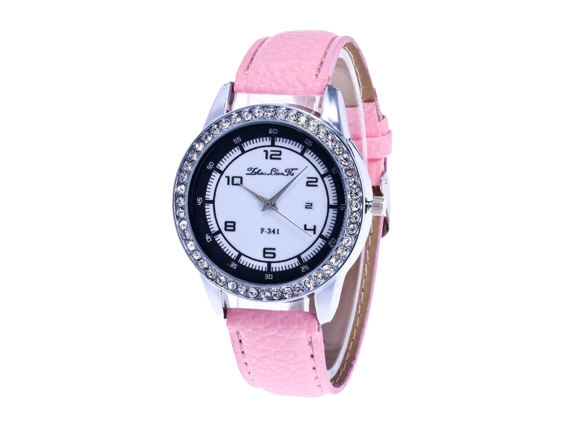 Reloj De Cuarzo Para Mujer De Moda Con Correa Ajustable Color Rosa Zhoulianfa