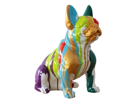 Figura De Boston Terrier Sentado Nina 40X29X45 Cm Multicolor