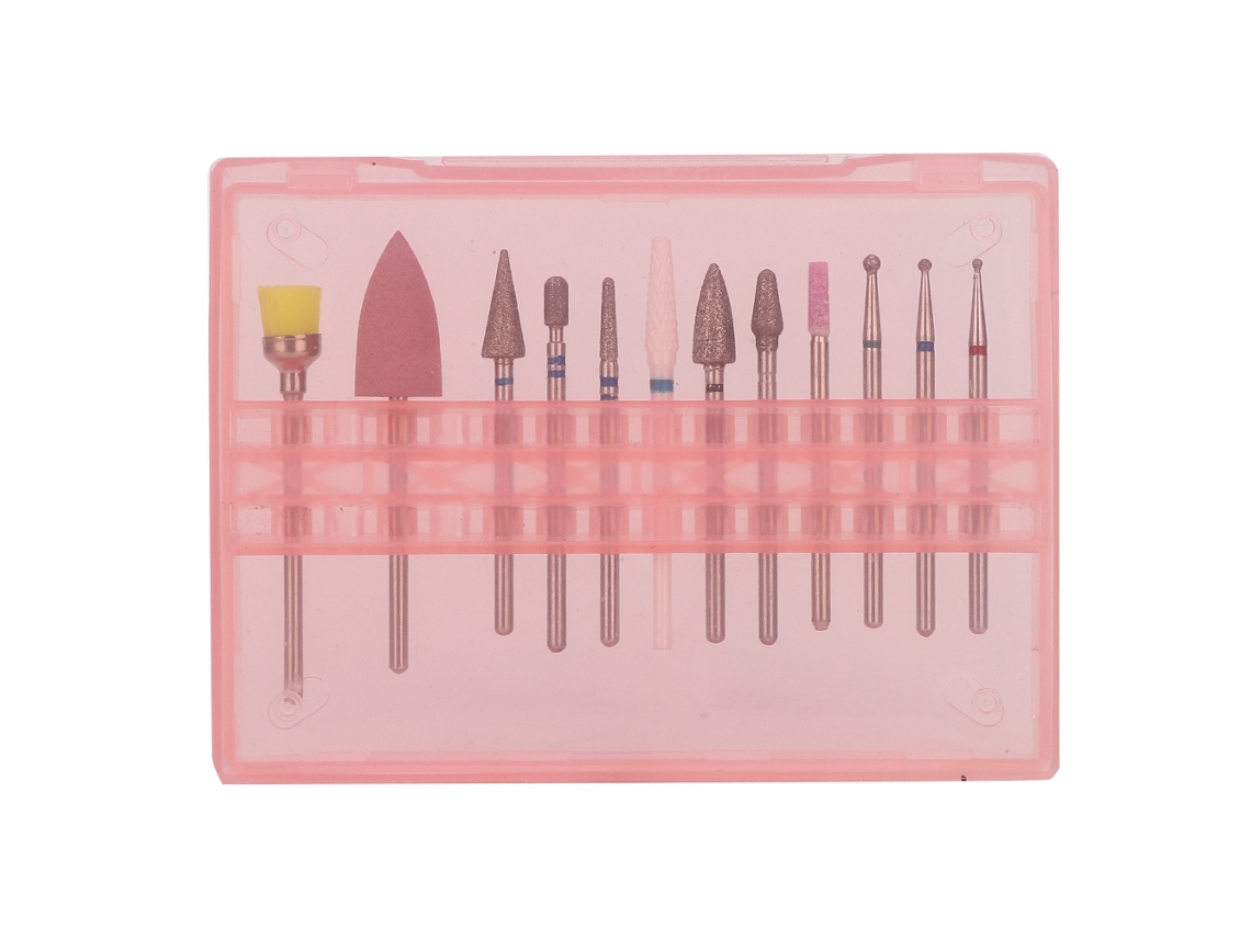 12pcs Conjunto De Ferramentas De Polimento Para Unhas Artísticas Com Brocas De Lixa Cerâmica (03)