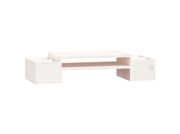 Monitor Stand, Monitor Stands Vidaxl Branco Madeira De Pinho (70 X 27.5 X 15 Cm)