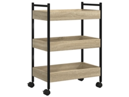 Kitchen Trolley, Kitchen Trolleys Vidaxl Marrom Madeira Processada (n/a)