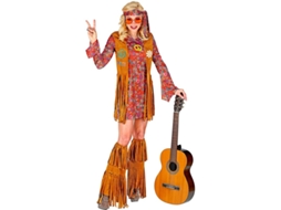 Fato de hippie com tapa botas e franjas para mulher