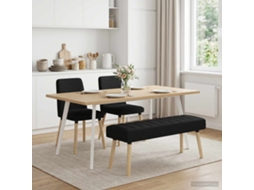 Vidaxl Banco Com Tufting Em Canal Preto 110 X 40 X 46 Cm Tecido