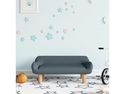 Vidaxl Sofá Infantil 70x40x24 Cm Tecido Cinzento-escuro