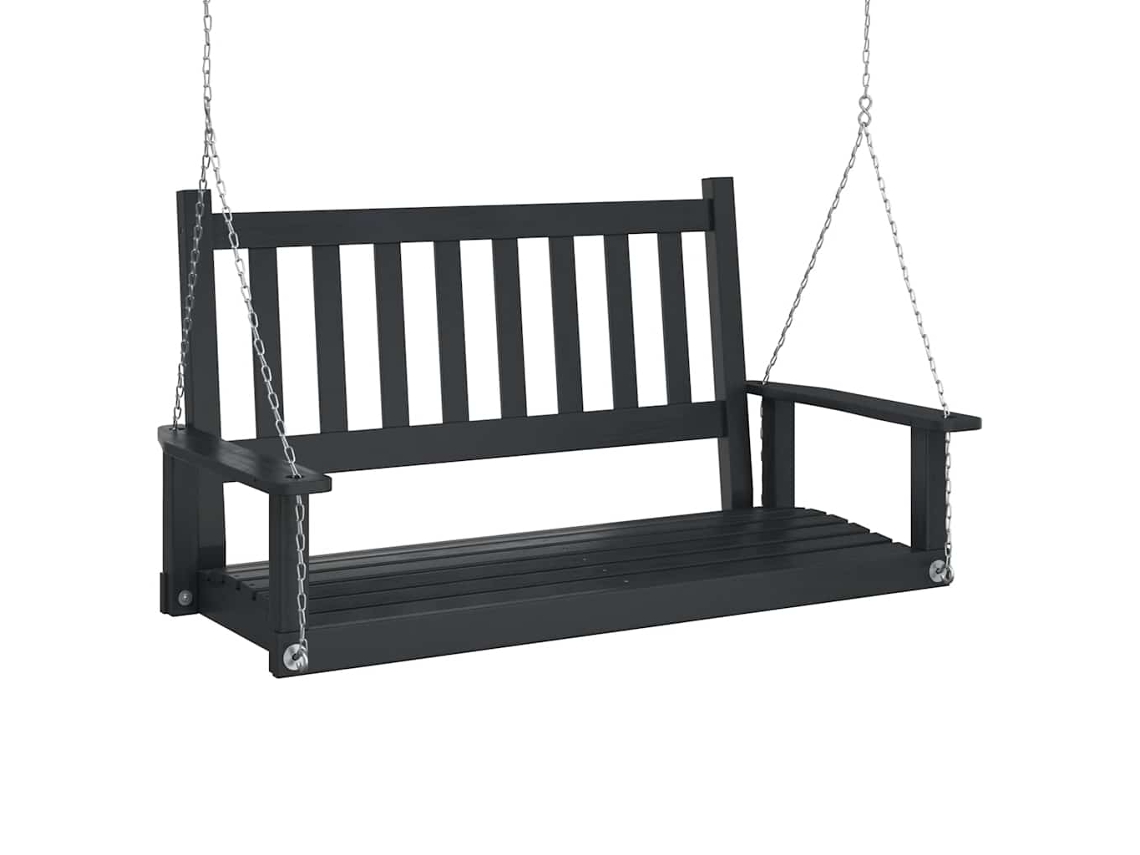 Garden Swing Bench, Garden Swing Benches Vidaxl Preto Madeira (115 X 65 X 63 Cm)