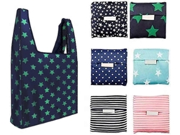Conjunto de 6 Sacolas Compras Reutilizáveis, Dobráveis ​​e Laváveis, com Bolsa Interna, Capacidade Peso 15, 8 Kg , Sacola Compr GOKOCO (35 Lb)