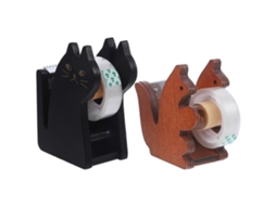 Conjunto de 6 Peças Suporte Mesa para Fita Adesiva com Formato Animais em Madeira Uso Doméstico. GOKOCO