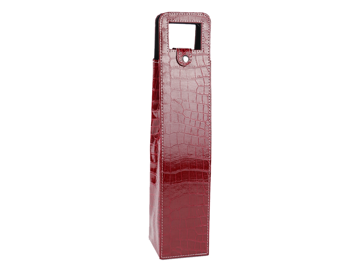 Bolsa De Transporte De Vinho De Couro Pu Reutilizável Para Champanhe Cerveja Presente Vermelho