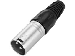 Conector BEMATIK Xlr3 3 Pinos Masculino Met�lico Prata