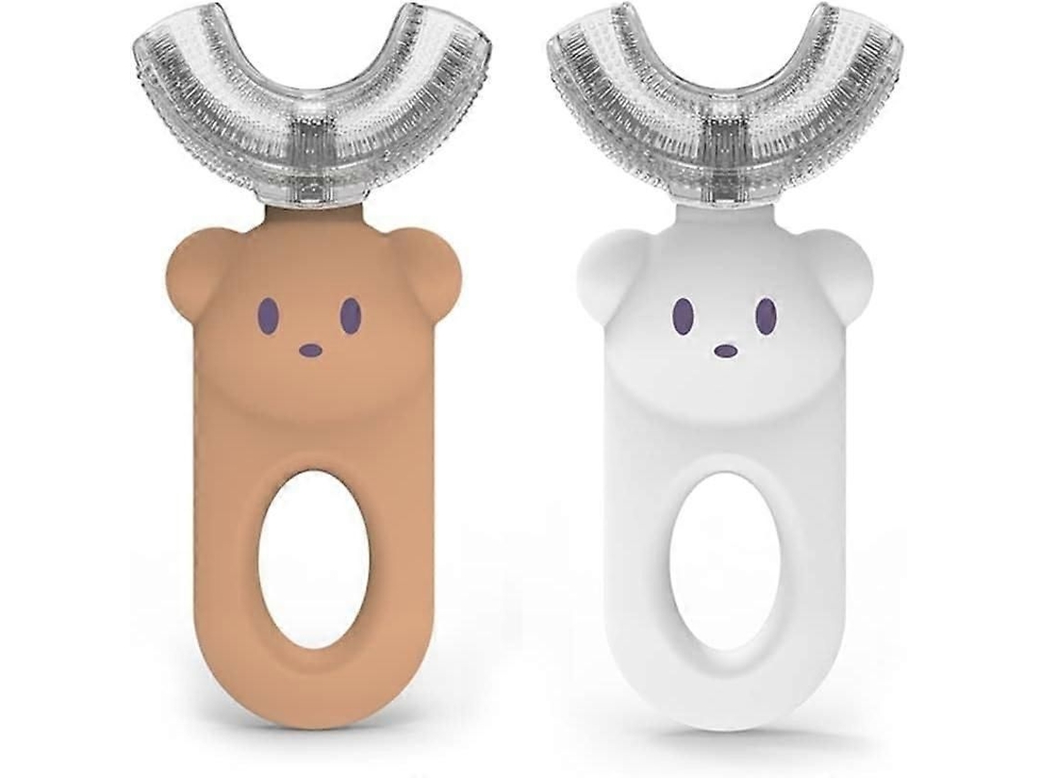 Crianças U shaped Escova de Dentes 2 Pces, 360 Tudo em Torno U Forma Dentes, Silicone Líquido Desenhos Animados GOKOCO