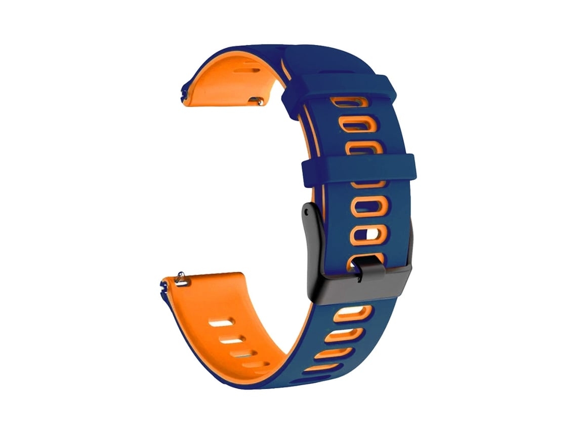 Pulseira De Silicone Bicolor 22 Mm, Compatível Com Huawei Watch Gt 3 46, Azul E Laranja.