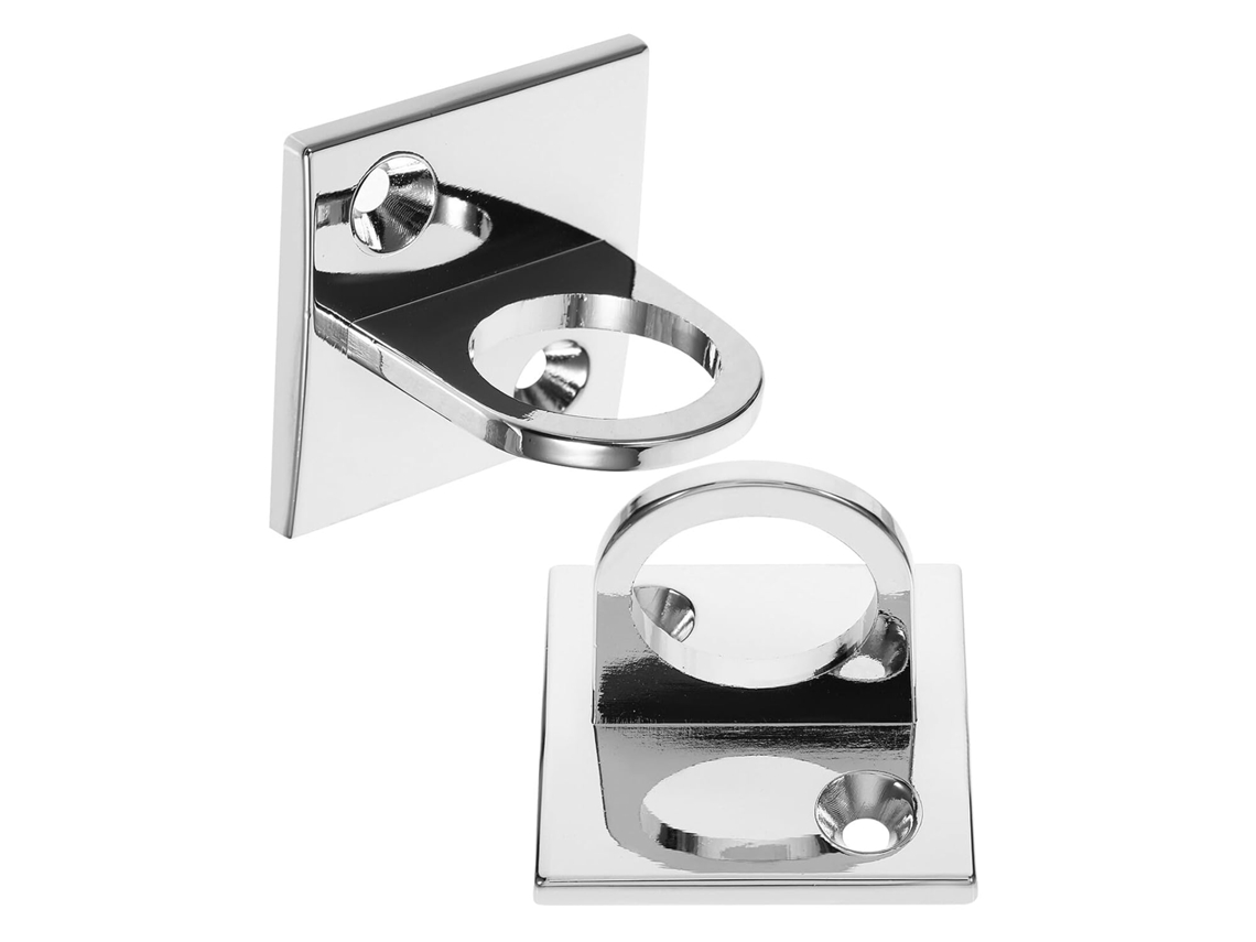 Placa De Parede Cromada Fomiyes Para Barreira Corda, Suporte De Parede Para Postes Espera, Gancho Circular, 2 Unidades