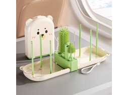 Kit Limpeza Viagem 7 Em 1silicone, Escova, Suporte Secagem, Limpa Palhinhas Verde Hexinyigjly
