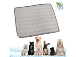 Tapete Refrescante, em Tecido Oxford, para Cães e Gatos, Autorefrescante, Impermeável, Dobrável, Uso no Verão, 62x50 Cm, Cinza AQUAFORGE