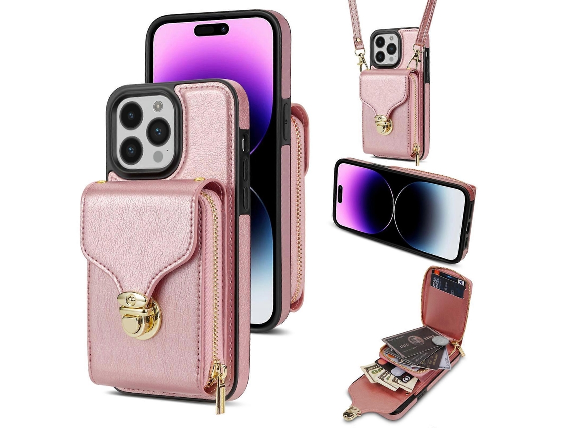 Capa Tipo Carteira Com Zíper Para Iphone 14 Pro Max