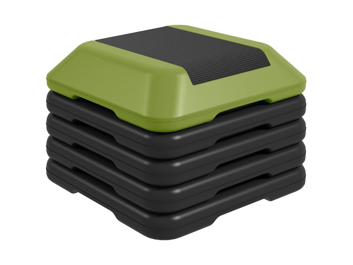 Stepper fitness antiderrapante verde altura ajustável 10-30cm capacidade 150kg | S/MARCA
