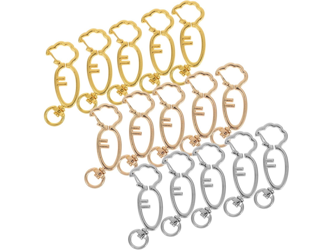Conjunto De 15 Mosquetões Em Formato De Cenoura Para Chaveiros, Bijuterias E Acessórios Artesanais, Com Fecho De Argola Para Bolsas. Gokoco