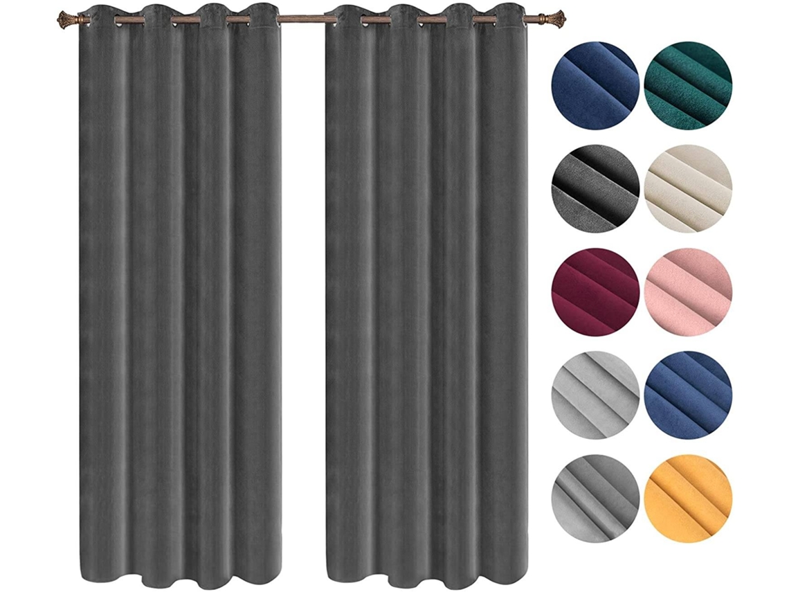 Cortina Blackout Térmica, Privacidade, Lavável, 140 X 225 Cm, Verde-escuro Bege Cinza Preto